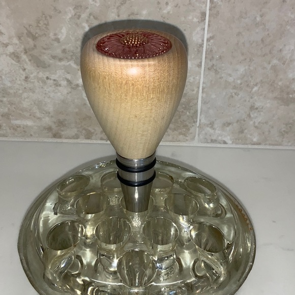 Wine Bottle Stopper Pink Floral Design Hand Made Functional Art New Handcrafted - Picture 3 of 4